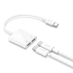 Recci RDS-A09 Type-C PD3.0 2in1 Şarj ve Ses Adaptörü Beyaz