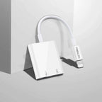 Recci RDS-A10 Lightning PD3.0 2in1 Şarj ve Ses Adaptörü Beyaz