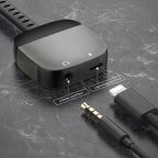 Recci RDS-A12 Lightning 2in1 Şarj ve Ses Adaptörü Siyah