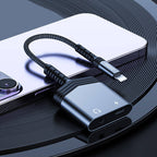 Recci RDS-A17 Lightning 2in1 Şarj ve Ses Adaptörü Gri