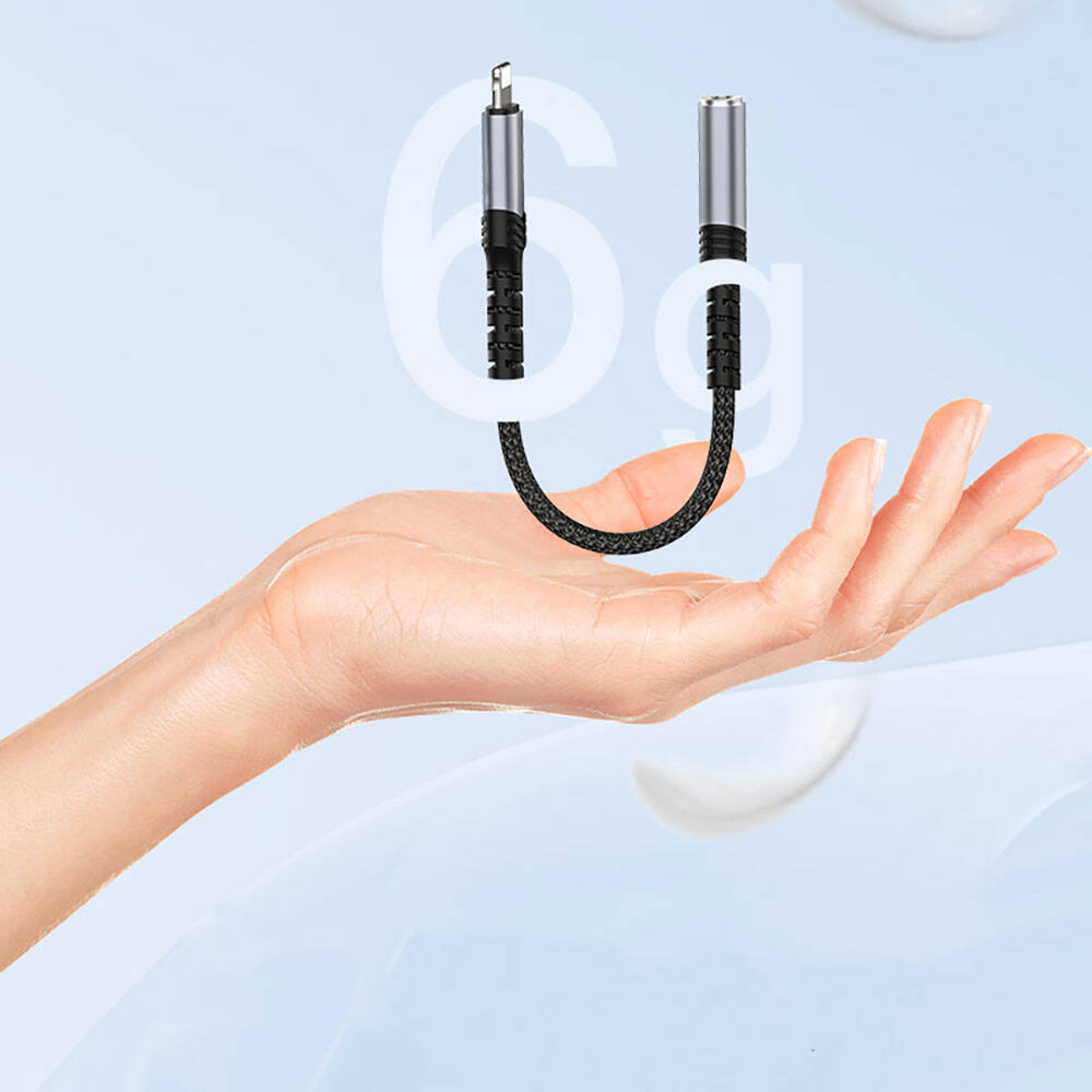 Recci RDS-A23 3.5mm to Lightning Audio Kablo Gri