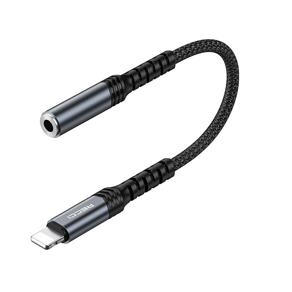 Recci RDS-A23 3.5mm to Lightning Audio Kablo Gri