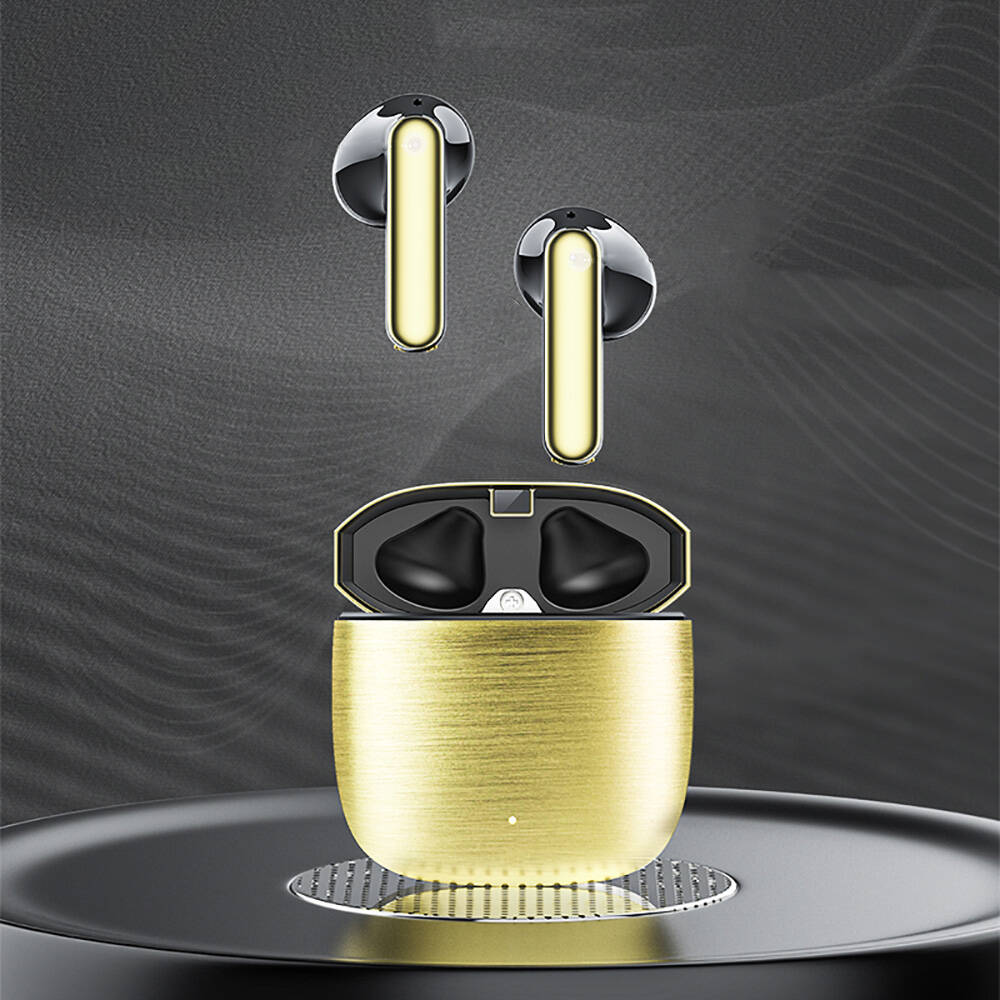 Recci REP-W42 Bounty Hunter Serisi TWS Kulak İçi Bluetooth v5.2 Kulaklık Gold