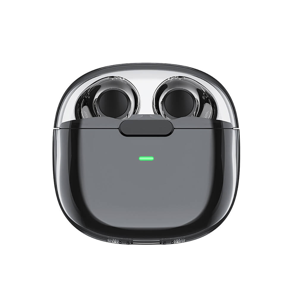 Recci REP-W50 Şeffaf Tasarım Hi-Fi Ses Kaliteli Bluetooth v5.3 Amber Serisi Kulak İçi Kulaklık Siyah