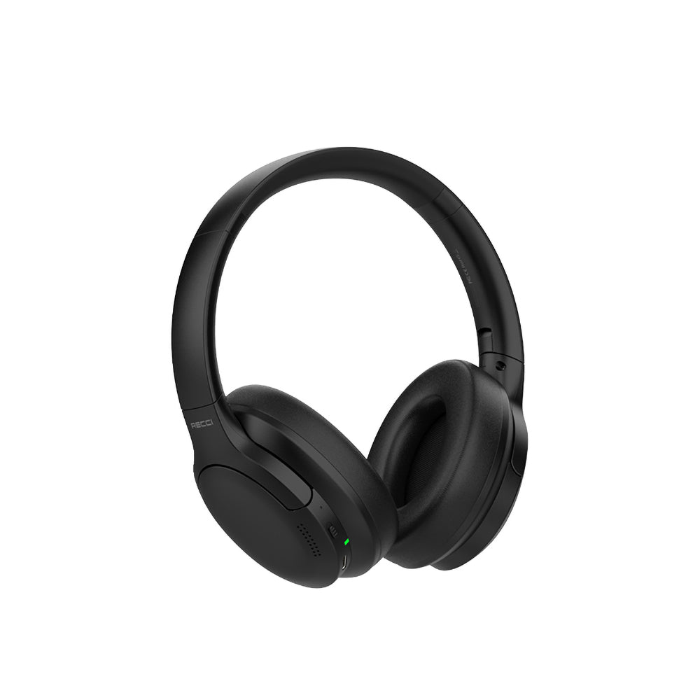 Recci REP-W59 Baron Serisi ANC Özellikli FM Destekli Ayarlanabilir Kulak Üstü Bluetooth Kulaklık Siyah