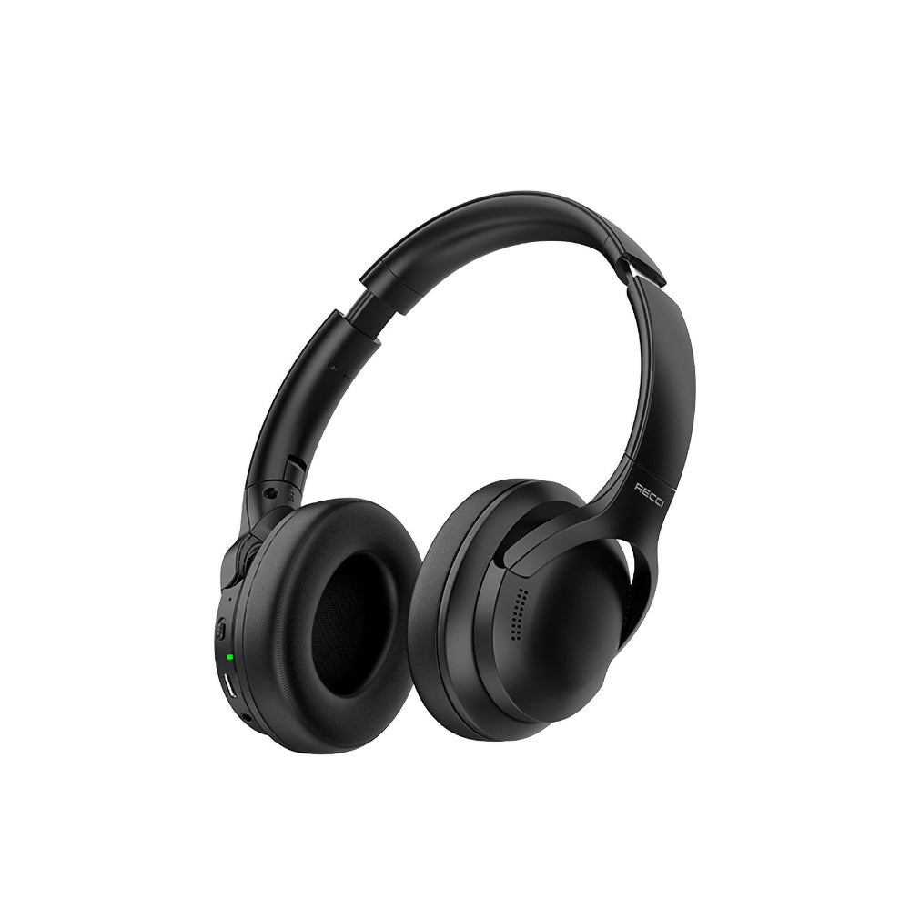 Recci REP-W59 Baron Serisi ANC Özellikli FM Destekli Ayarlanabilir Kulak Üstü Bluetooth Kulaklık Siyah