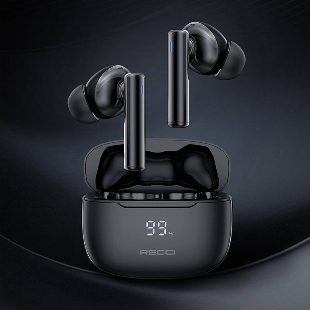 Recci REP-W77 Warrior Serisi ANC Özellikli TWS Kulak İçi Bluetooth v5.3 Kulaklık Siyah