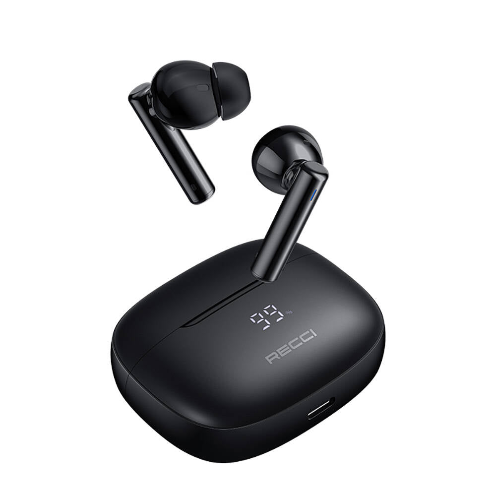 Recci REP-W77 Warrior Serisi ANC Özellikli TWS Kulak İçi Bluetooth v5.3 Kulaklık Siyah