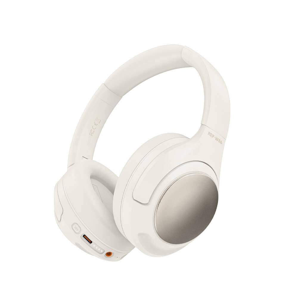 Recci REP-W86 ANC Özellikli Hi-Fi Ses Kaliteli Kulak Üstü Bluetooth v5.3 Kulaklık Beyaz