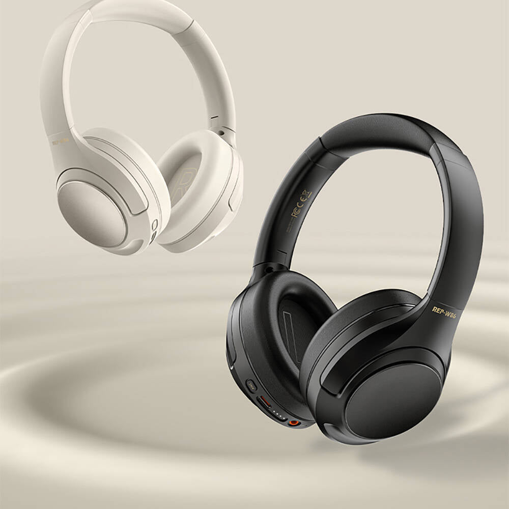 Recci REP-W86 ANC Özellikli Hi-Fi Ses Kaliteli Kulak Üstü Bluetooth v5.3 Kulaklık Siyah