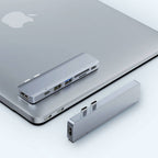 Recci RH08 Type-C to Type-C + SD/TF + USB3.0 + USB2.0 + HDMI + Thunderbolt 3 Bağlantılı 7in2 Hub Gri