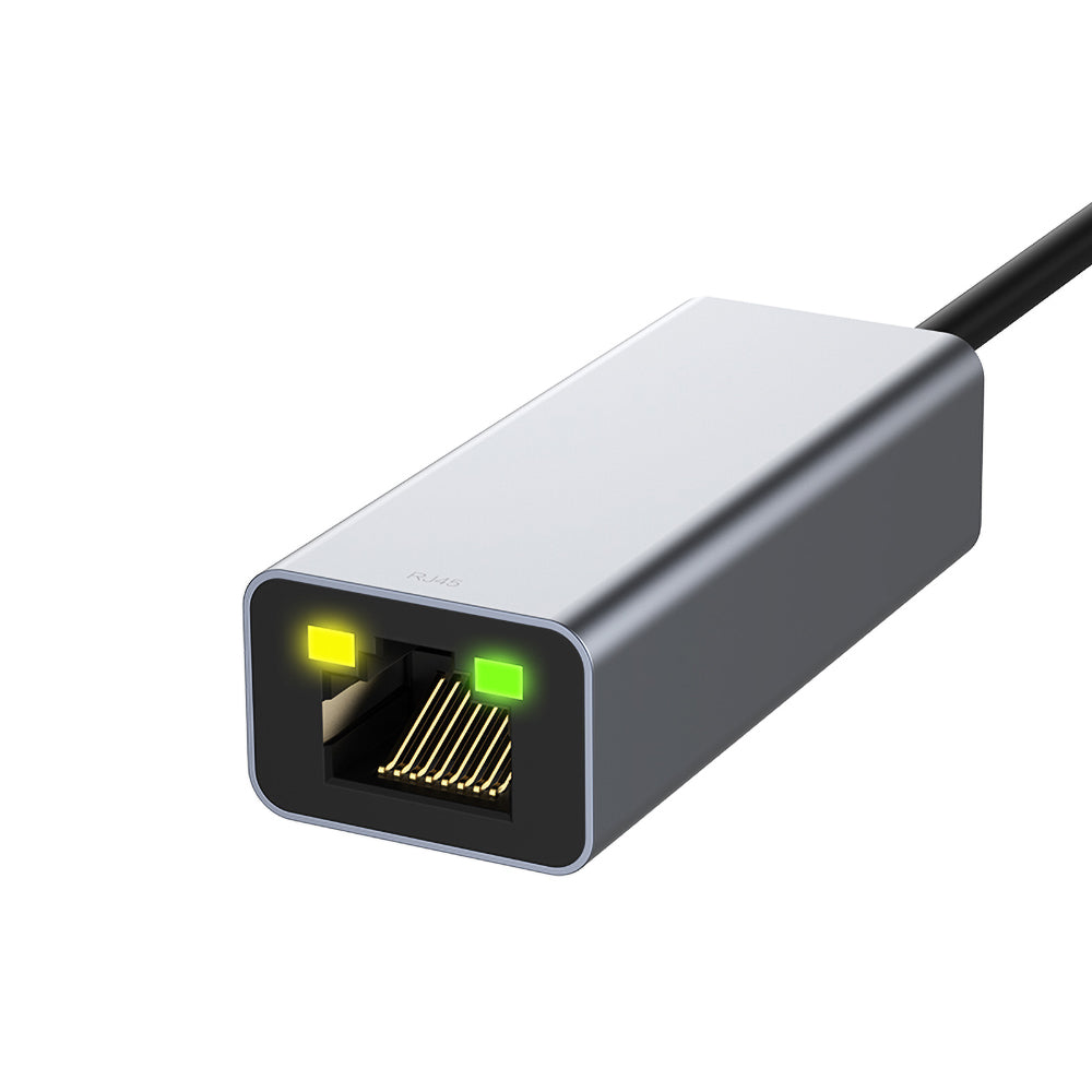 Recci RH10 RJ45 to Type-C Ethernet Dönüştürücü Kablo 100Mbps 80mm Gri