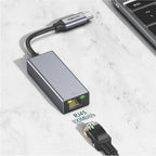 Recci RH10 RJ45 to Type-C Ethernet Dönüştürücü Kablo 100Mbps 80mm Gri