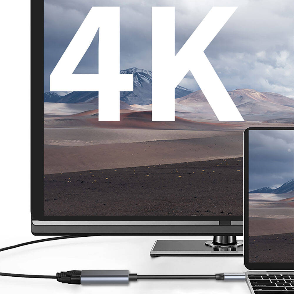 Recci RH11 HDMI to Type-C Dönüştürücü Kablo Gri