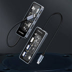 Recci RH16 Type-C to Type-C PD100W + USB3.0 + HDMI + Type-C Bağlantılı 5in1 Hub Gri