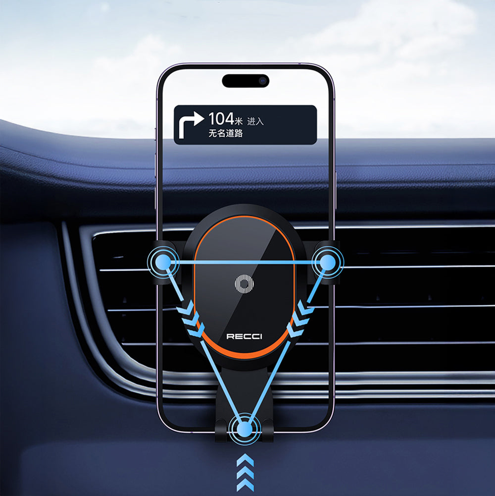 Recci RHO-C26 360 Dönebilen Havalandırma Tasarım Araç Telefon Tutucu Siyah