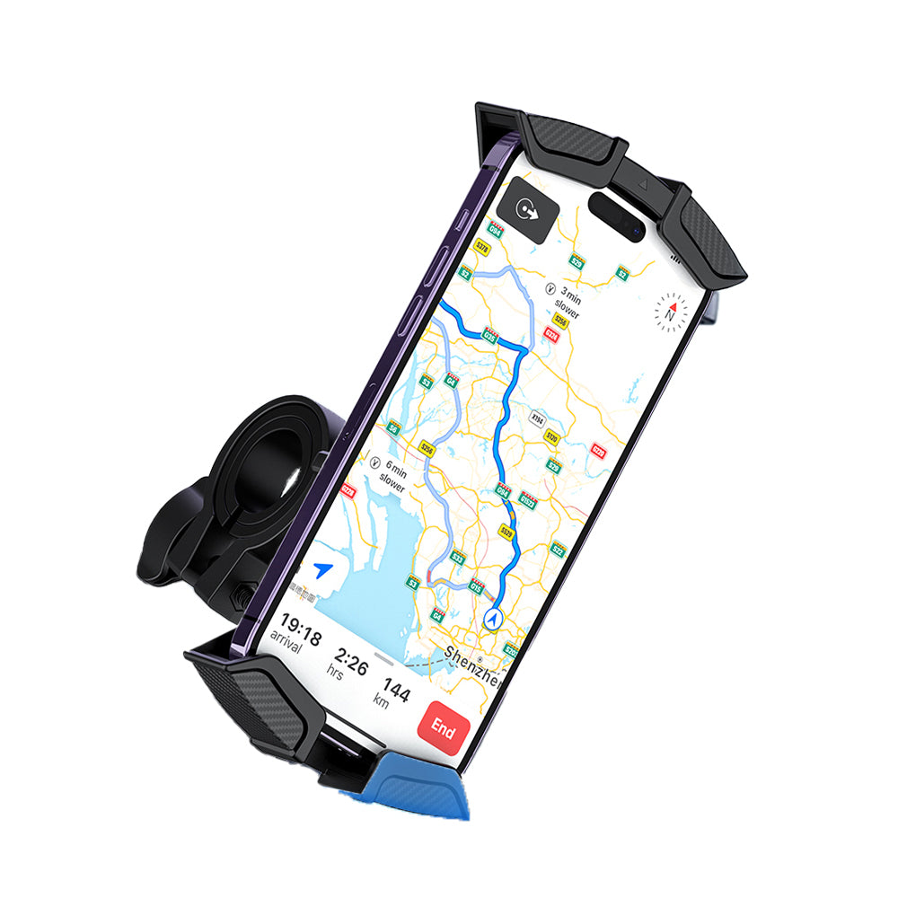 Recci RHO-C33 360° Derece Dönebilen Ayarlanabilir Motosiklet ve Bisiklet Telefon Tutucu Siyah