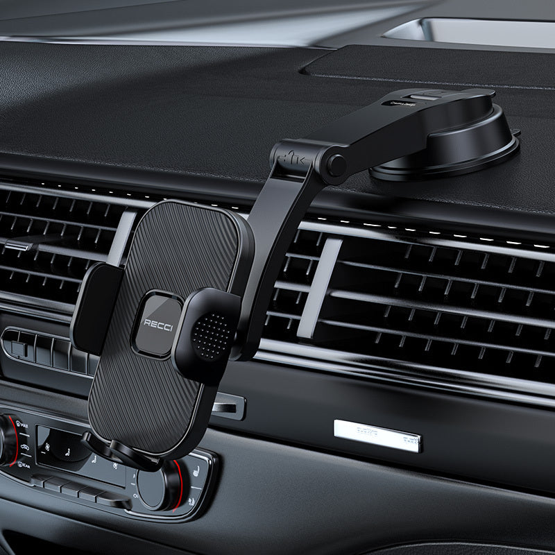 Recci RHO-C39 360 Derece Dönebilen Vantuzlu Araç İçi Telefon Tutucu Siyah