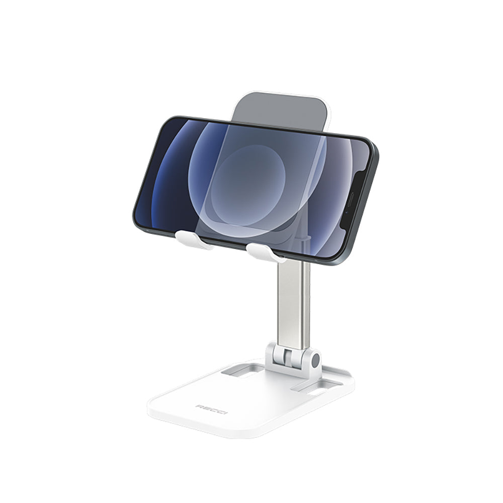 Recci RHO-M10 Ayarlanabilir Katlanabilir 90 Derece Dönebilen Telefon ve Tablet Standı Beyaz