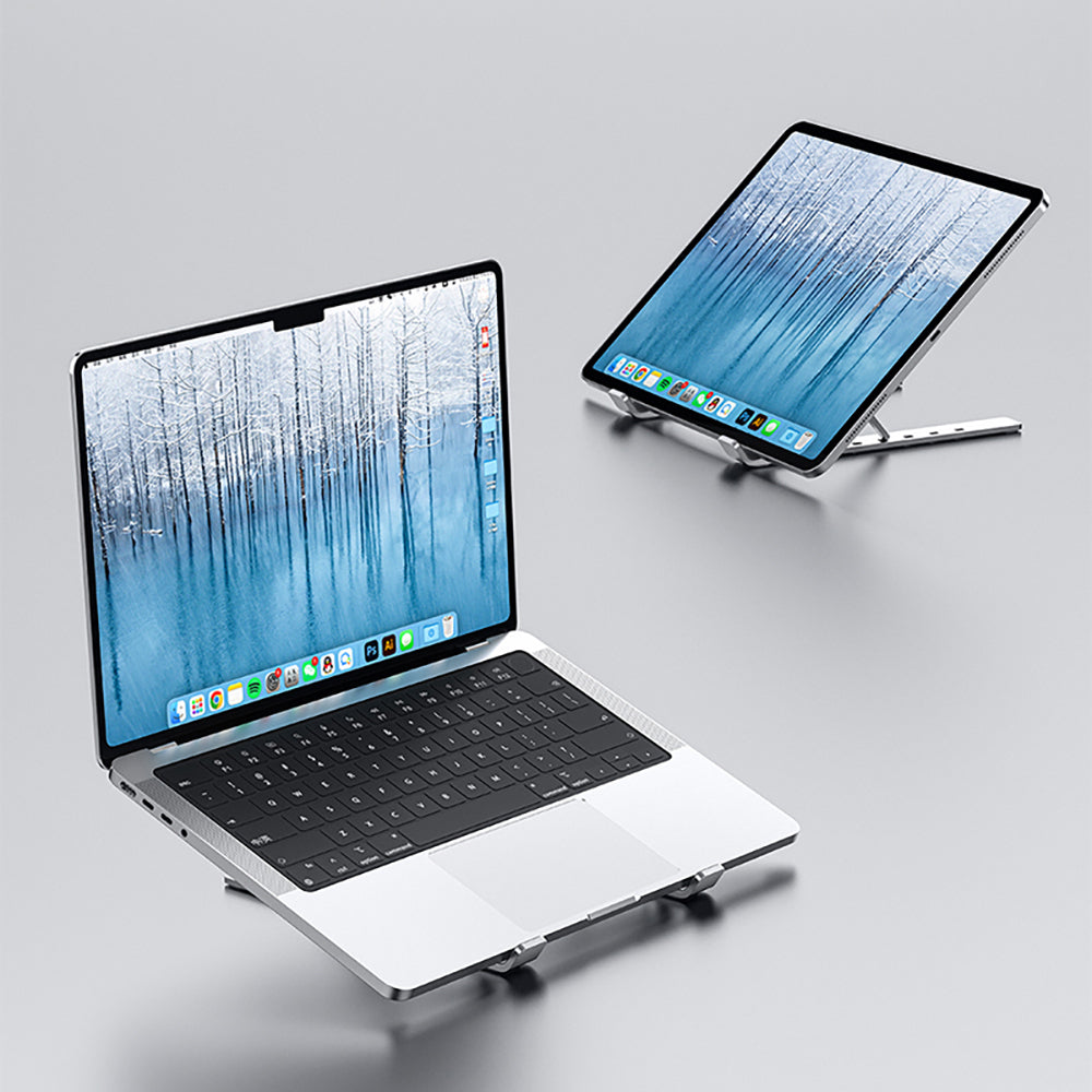 Recci RHO-M21 Çok Fonksiyonlu 5 Kademeli Ayarlanabilir Dizüstü Laptop Standı Gümüş