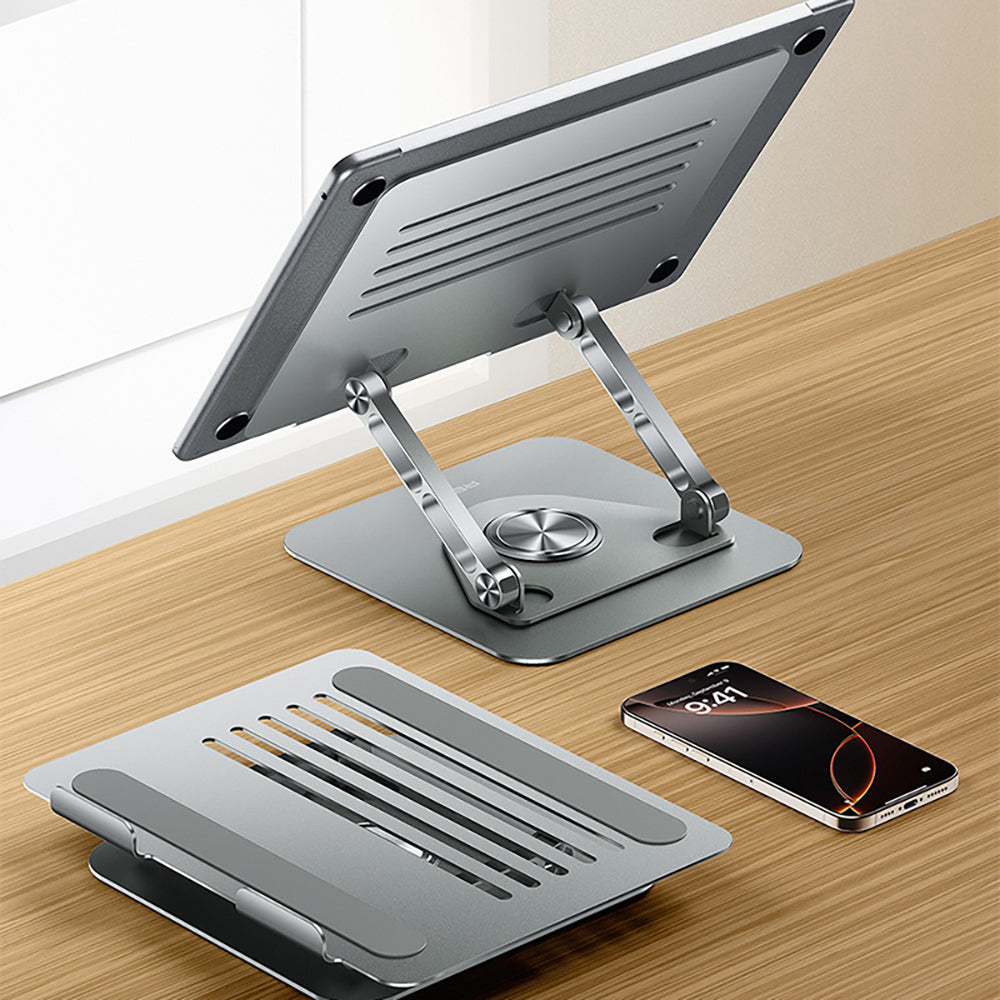 Recci RHO-M25 360 Derece Dönebilen Katlanabilir Laptop Standı Gri