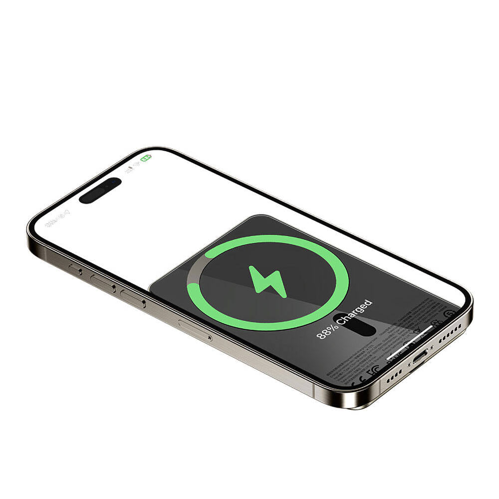 Recci RP25 PD 20W Ultra İnce Hızlı Şarj Özellikli Wireless Powerbank 15W 5000mAh Gold