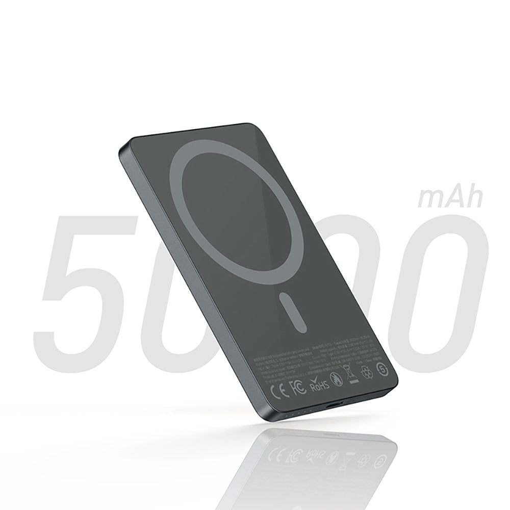 Recci RP33 PD 20W Ultra İnce Led Göstergeli Hızlı Şarj Özellikli Wireless Powerbank 15W 5000mAh Gold