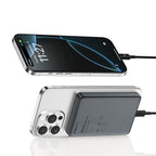 Recci RP35 PD 20W Led Göstergeli Hızlı Şarj Özellikli Wireless Powerbank 15W 10000mAh Gri