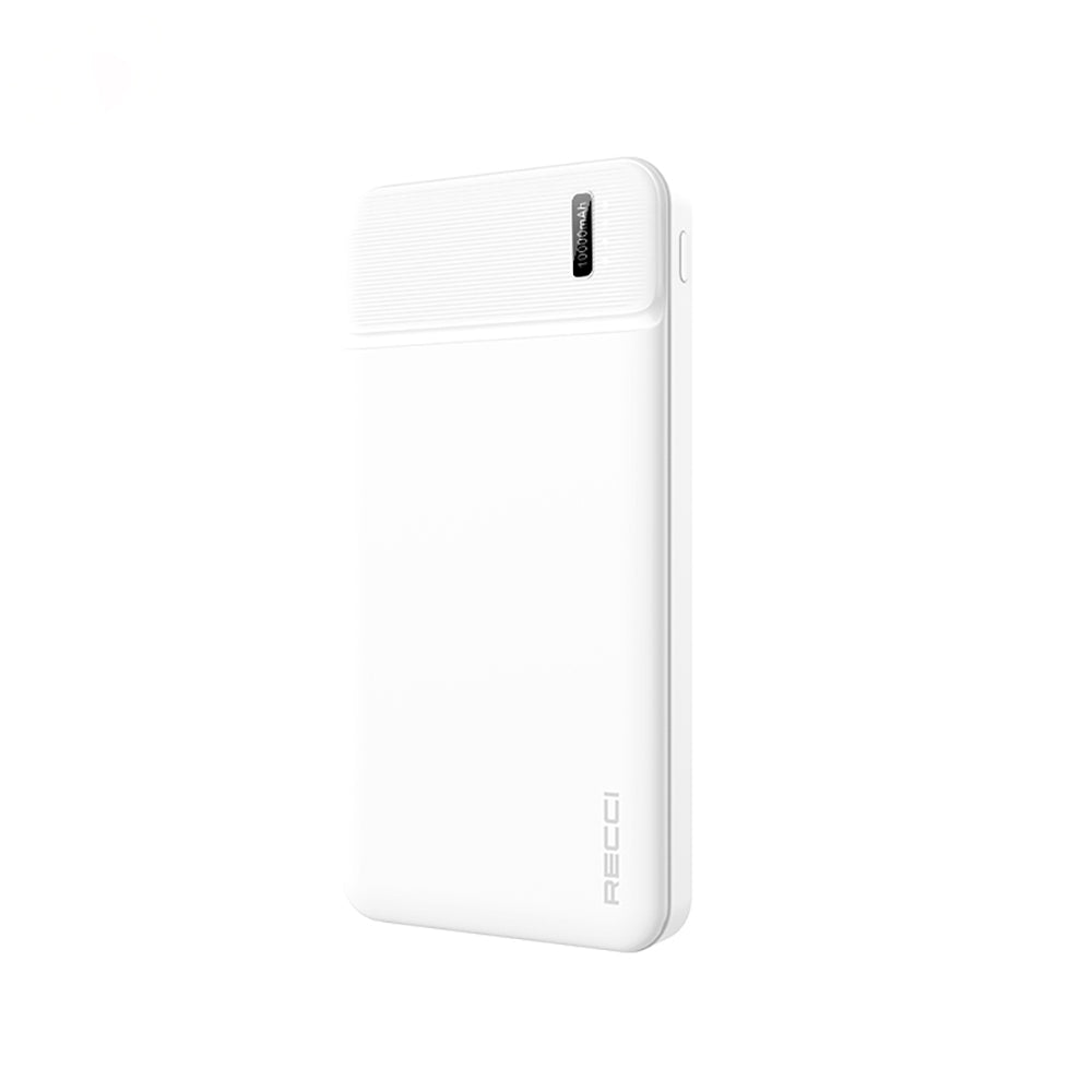 Recci RPB-N16C Ultra İnce Hızlı Şarj Özellikli Led Işık Göstergeli Wireless Powerbank 10000mAh Siyah