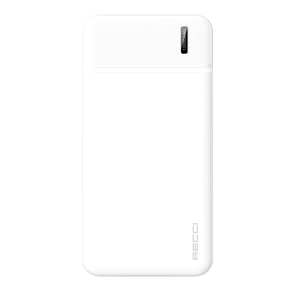 Recci RPB-N16C Ultra İnce Hızlı Şarj Özellikli Led Işık Göstergeli Wireless Powerbank 10000mAh Siyah