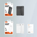 Recci RPB-N16C Ultra İnce Hızlı Şarj Özellikli Led Işık Göstergeli Wireless Powerbank 10000mAh Siyah