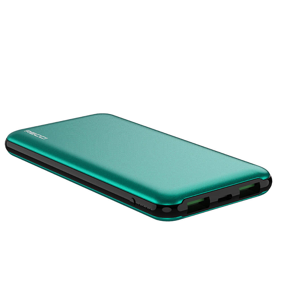 Recci RPB-P05 Greeny Serisi LED Işık Göstergeli Hızlı Şarj Özellikli Taşınabilir Powerbank 22.5W 10000mAh Yeşil