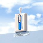 Recci RPB-P12 PD 20W Askı İpli Hızlı Şarj Özellikli Type-C Kablolu Powerbank 22.5W 9000mAh Mavi