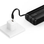 Recci RPB-P67 PD 20W Dijital LED Göstergeli Hızlı Şarj Özellikli Type-C ve Lightning Kablolu Powerbank 22.5W 10000mAh Siyah