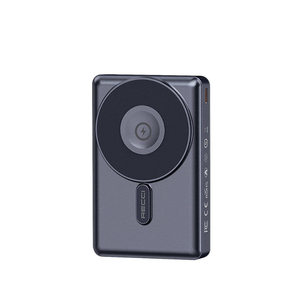 Recci RPB-W19 Standlı M-safe Şarj Özellikli Powerbank 10.000mAh Siyah