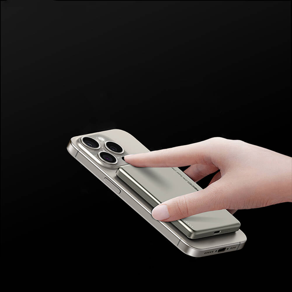 Recci RPB-W20 Taşınabilir Wireless Şarj ve PD Hızlı Şarj Özellikli Powerbank 15W 4900mAh Mavi