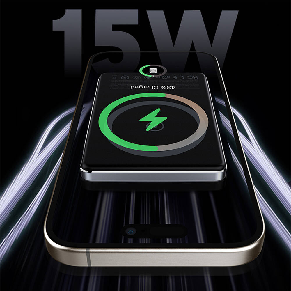 Recci RPB-W20 Taşınabilir Wireless Şarj ve PD Hızlı Şarj Özellikli Powerbank 15W 4900mAh Gold