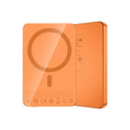 Recci RPB-W35 Ultra İnce PD 20W Hızlı Şarj Özellikli Wireless Powerbank 15W 5000mAh Turuncu