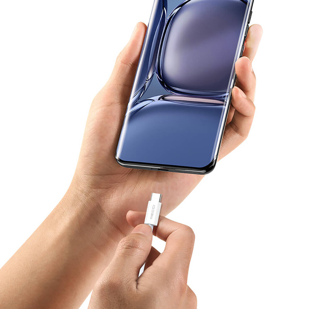 Recci RS06CC Type-C to Type-C PD 65W Hızlı Şarj Özellikli Data ve Şarj Kablosu 1M Beyaz