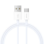 Recci RS06C USB-A to Type-C 3A Hızlı Şarj Özellikli Data ve Şarj Kablosu 1M Beyaz