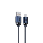 Recci RS09C Crystal Serisi 100W Hızlı Şarj Özellikli USB-A To Type-C Kablo 1.2M Mavi