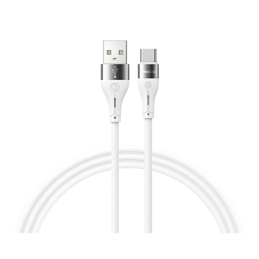 Recci RS11C Swift Serisi USB-A to Type-C 3A Hızlı Şarj Özellikli Data ve Şarj Kablosu 1M Beyaz