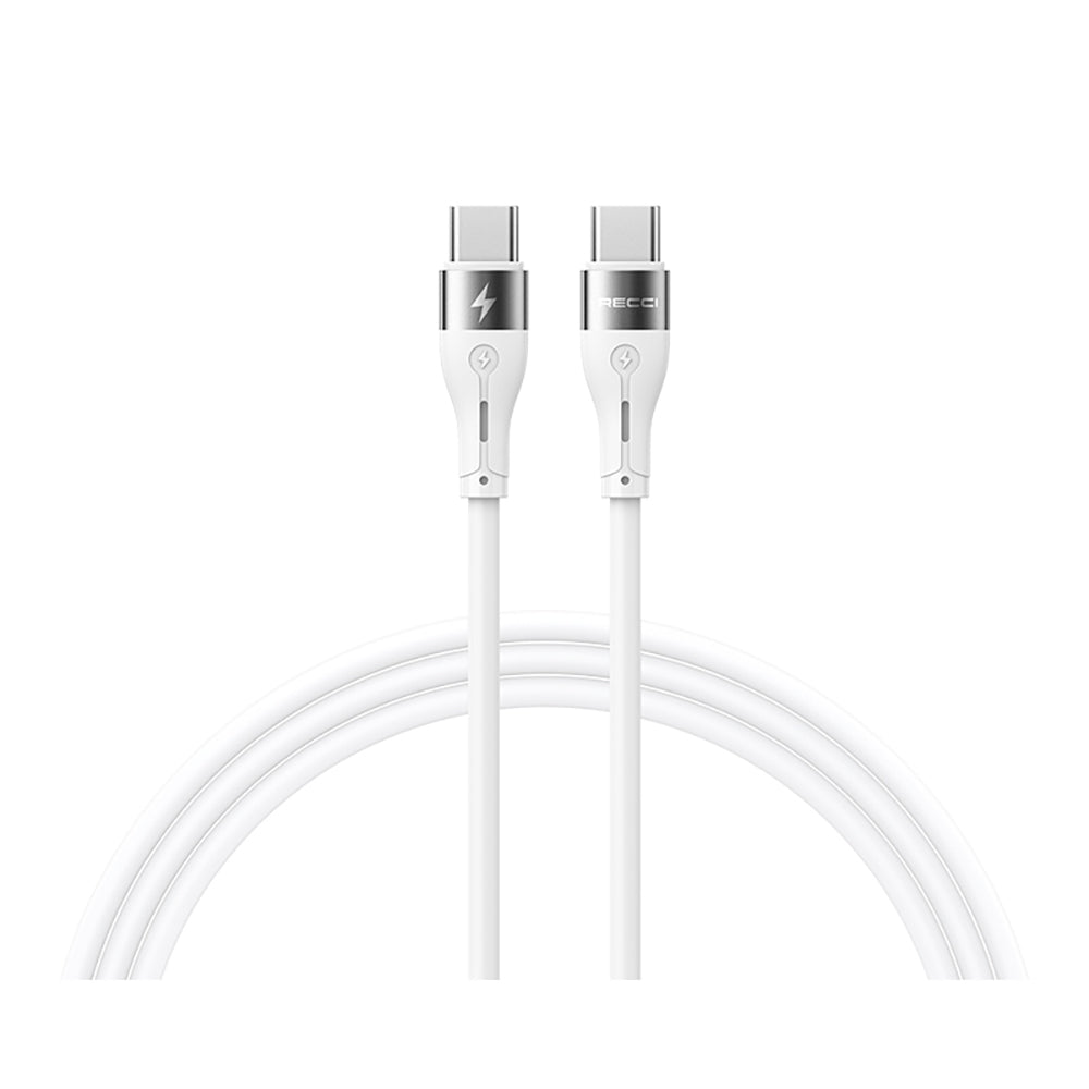 Recci RS11CC Type-C to Type-C PD Hızlı Şarj Özellikli Data ve Şarj Kablosu 65W 1M Beyaz