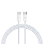 Recci RS15CC Nature Serisi 60W Hızlı Şarj Özellikli Type-C To Type-C PD Kablo 2M Beyaz
