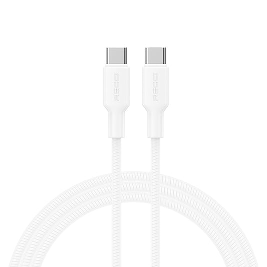 Recci RS46CC Type-C to Type-C PD 65W Hızlı Şarj Özellikli Data ve Şarj Kablosu 1.2M Beyaz