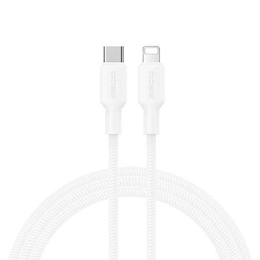Recci RS46CL Type-C to Lightning PD 30W Hızlı Şarj Özellikli Data ve Şarj Kablosu 1.2M Beyaz