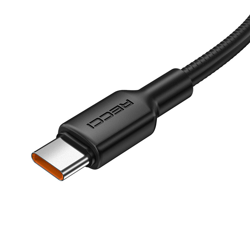 Recci RS56CC Type-C to Type-C PD Hızlı Şarj Özellikli Data ve Şarj Kablosu 100W 1.2M Siyah