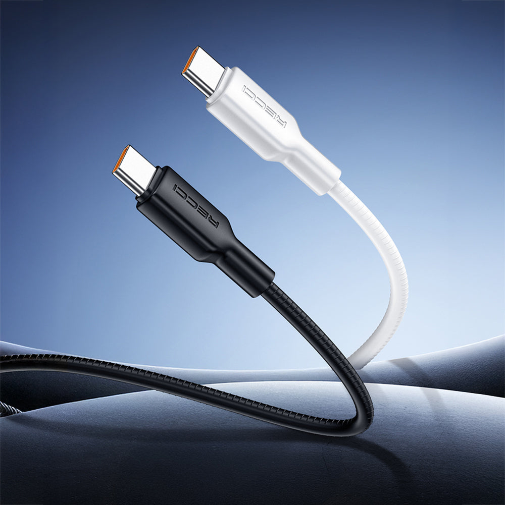 Recci RS56CC Type-C to Type-C PD Hızlı Şarj Özellikli Data ve Şarj Kablosu 100W 1.2M Beyaz