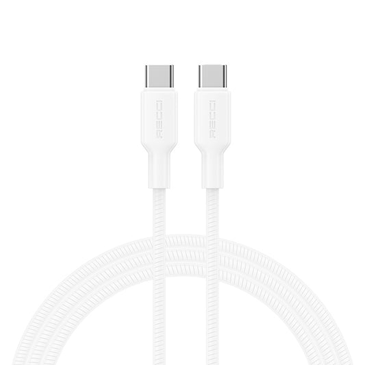 Recci RS56CC Type-C to Type-C PD Hızlı Şarj Özellikli Data ve Şarj Kablosu 100W 1.2M Beyaz