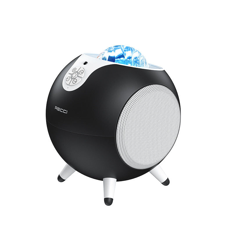 Recci RSK-W22 Starry Sky Serisi Hi-Fi Aurora Lambalı Wireless Bluetooth 5.2 Speaker Hoparlör 10W Siyah